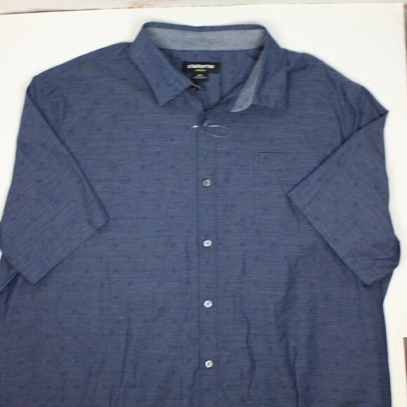 Claiborne Stretch XXL Blue Striped Button Down - Picture 4 of 7